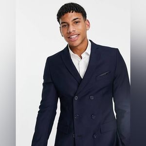 French Connection : Skinny Fit Double-Breasted Suit Jacket
